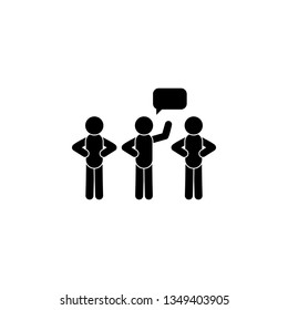 Three people monologue icon. Simple glyph, flat vector of People talk icons for UI and UX, website or mobile application