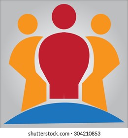 Three people symbol, vector for sign, symbols, mobile apps, Web sites and print projects.