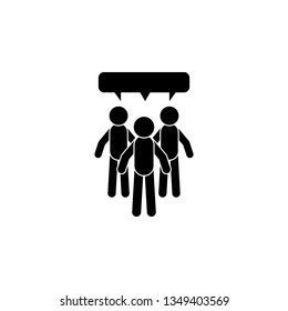 Three people talking icon. Simple glyph, flat vector of People talk icons for UI and UX, website or mobile application