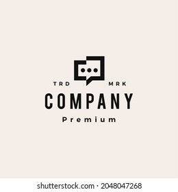three people team chat talk family conference hipster vintage logo vector icon illustration
