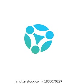 three people with teamwork logo icon vector isolated