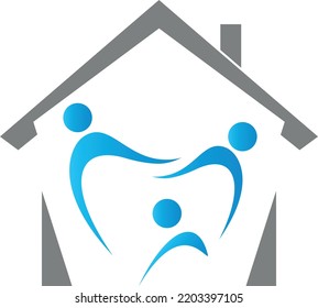 Three People Tooth Tooth Dentist Logo Stock Vector (Royalty Free ...