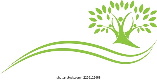 Three people as a tree, gardener and naturopath background