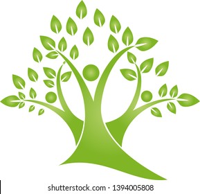 Three people as a tree logo