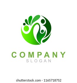 the three people's logo is holding hands, social and charity icon, the logo is ready for use