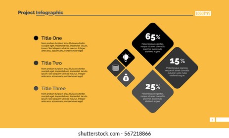 Three Percentage Squares Slide Template