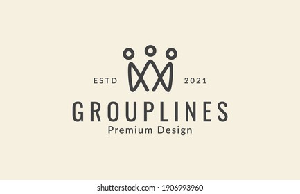 Logo-Symbol für drei Personen, Vektorgrafik-Design