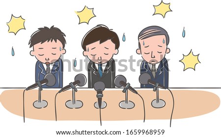 Three person held an Apology interview.