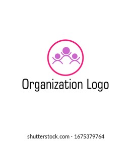 three person in purple circle logo combination of pink and purple for your organization's and business