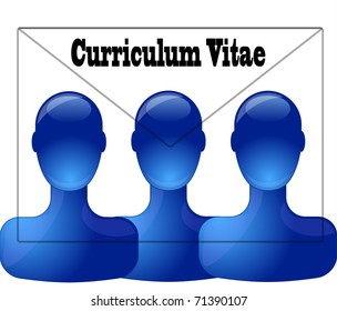 Three persons with curriculum vitae letter