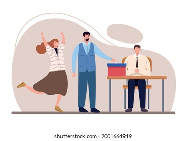 three persons in election day characters