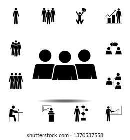 Three persons icon. Simple glyph, flat vector element of People icons set for UI and UX, website or mobile application