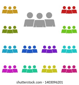 Three persons multi color icon. Simple glyph, flat vector of people icons for UI and UX, website or mobile application on white background
