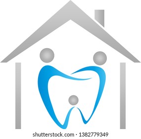Three persons as tooth and house logo