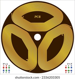 Tapón de tres fases para PCB tres polos - (Instalación en la parte posterior)