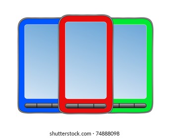 Three phone on white background. Vector illustration