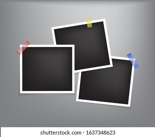 Three photo blank templates vector set