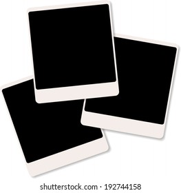 Three photo frame on white background