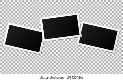 Three photo image frame mockup transparent background