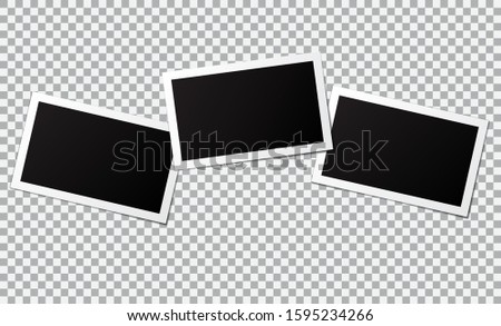 Three photo image frame mockup transparent background
