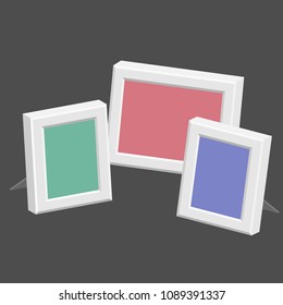 three picture frame stand frame