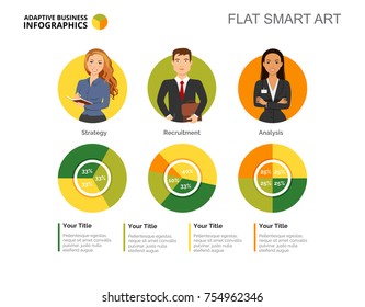 Three Pie Charts Slide Template