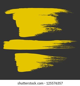 three piece gold paint brush element