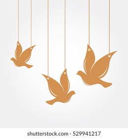 three pigeons hang - decoration background
