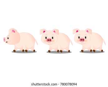 Three Piglets - Cartoon Vector Image