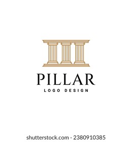 Three pillar columns luxury vector logo image