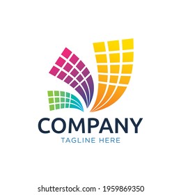 three pillars Abstract logo design template