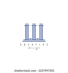 Three Pillars with Greek Roman Pillar Style Logo design for Lawfirm and Justice Company