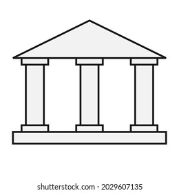 Three Pillars Line Blank Diagram. Clipart Image