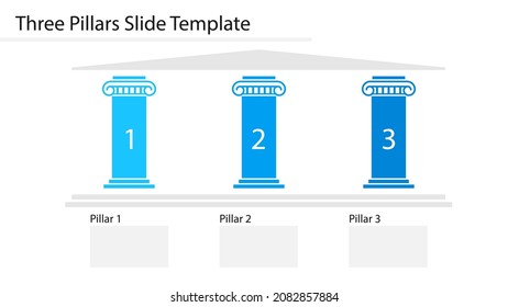 Three Pillars Slide Template. Clipart Image