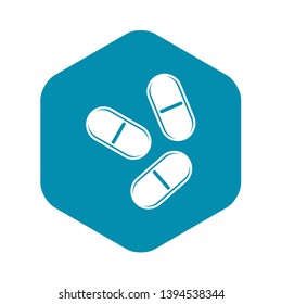 Three pills icon. Simple illustration of three pills vector icon for web