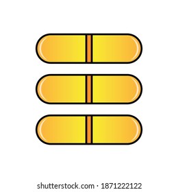 ilustración vectorial de tres píldoras sobre fondo blanco