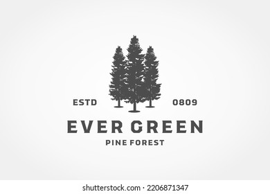 three pine tree logo design