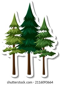 Tres pinos en ilustración de dibujos animados