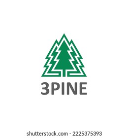 Three pine trees logo design