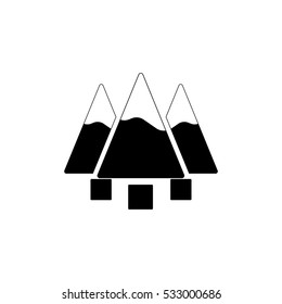 Three pine trees with snow vector icon 
