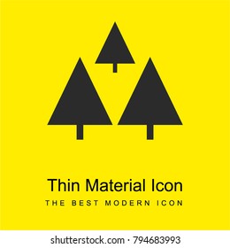 Three Pines bright yellow material minimal icon or logo design