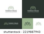 Three pines logo Vector Art