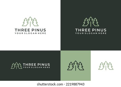 Three pines logo Vector Art - Shutterstock ID 2219887943