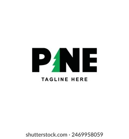 Arte vectorial de logotipo de tres pinos
