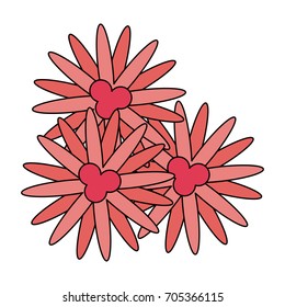 three pink flowers icon image 