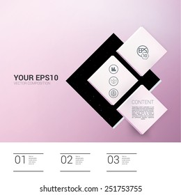 Three Pink Shapes on a Minimalist Pink Background.  Scalable EPS10 Vector Illustration 