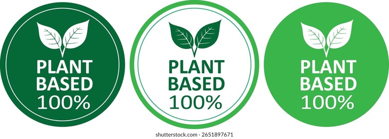 Três ícones de plantas para rótulos de saúde e alimentos ecologicamente corretos