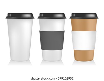 Blank Realistic Coffee Cup Mockup Paper Stock Vector (Royalty Free ...