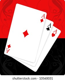 three playing cards