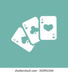 Three playing cards icon